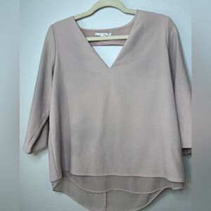 Elegant Blush V-Neck Women's Top Size M